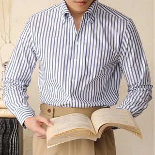 Chemise italienne rayée en coton pour le bureau