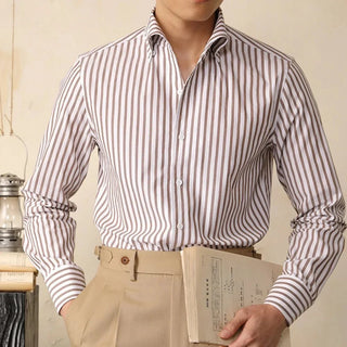 Chemise italienne rayée en coton pour le bureau