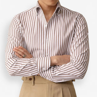 Chemise italienne rayée en coton pour le bureau