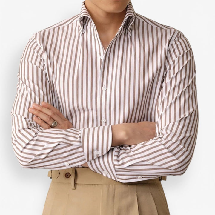 Chemise italienne rayée en coton pour le bureau