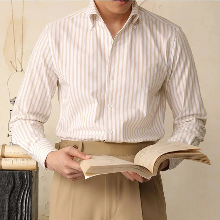 Chemise italienne rayée en coton pour le bureau