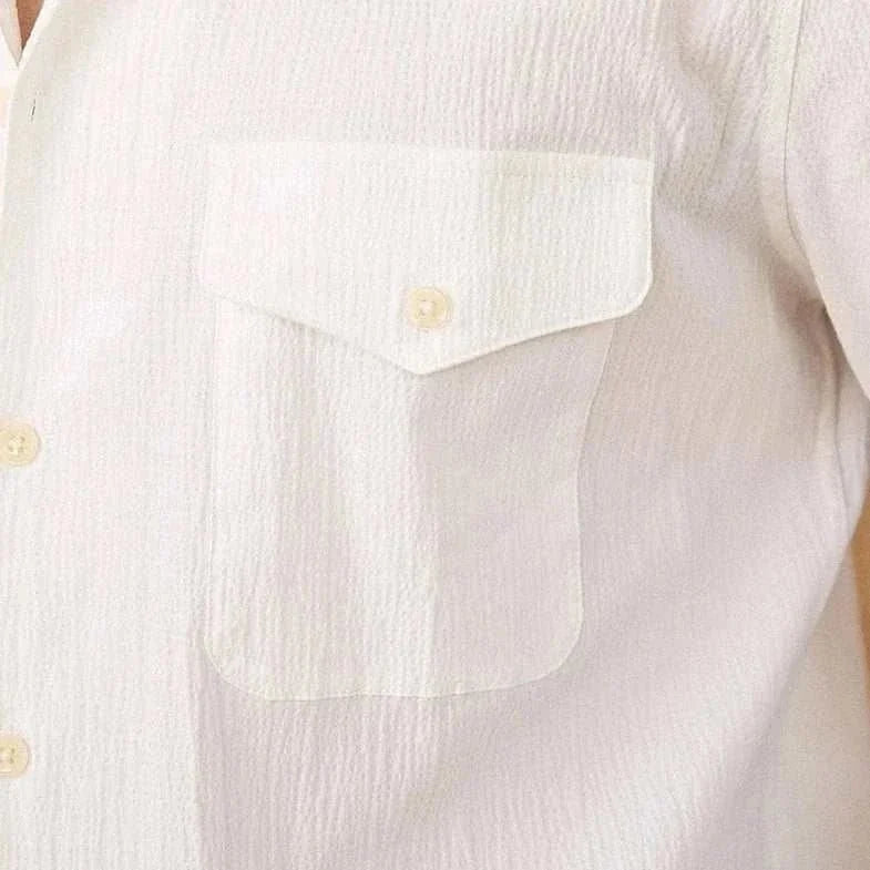 Chemise élégante coupe décontractée à col cubain