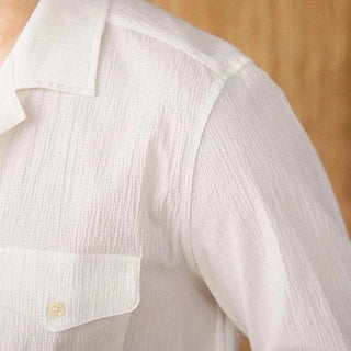 Chemise élégante coupe décontractée à col cubain