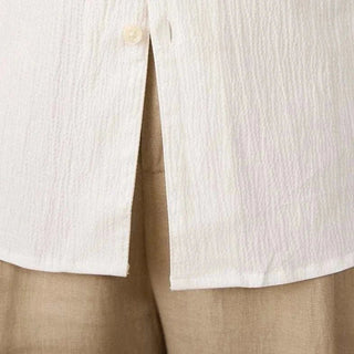 Chemise élégante coupe décontractée à col cubain