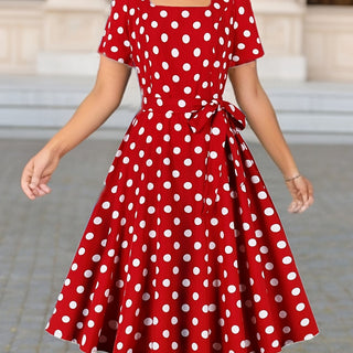 Marguerite™ | Robe pois élégante confortable intemporelle
