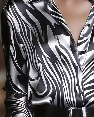 Chemise femme imprimée col V | Élégante & confortable