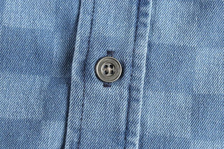 Surchemise en coton à carreaux bleus