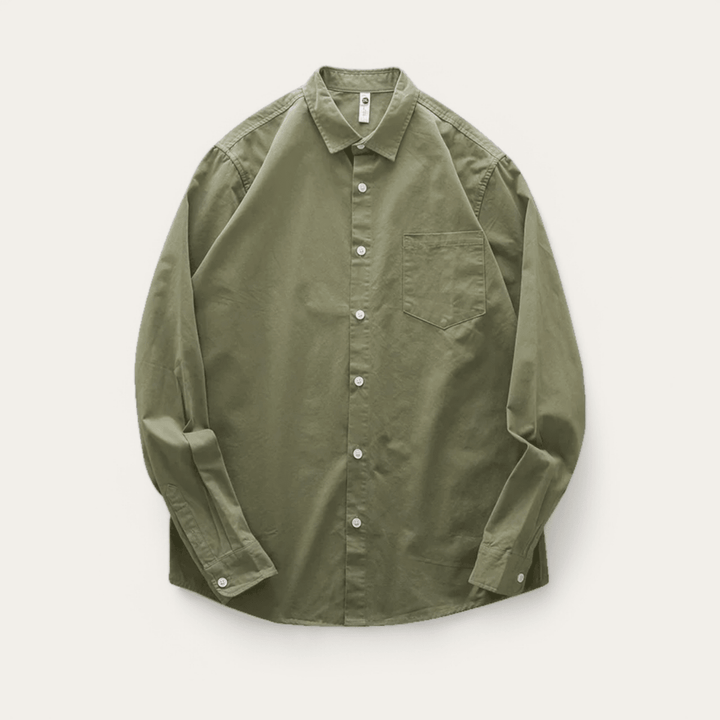 Chemise en coton à col à revers