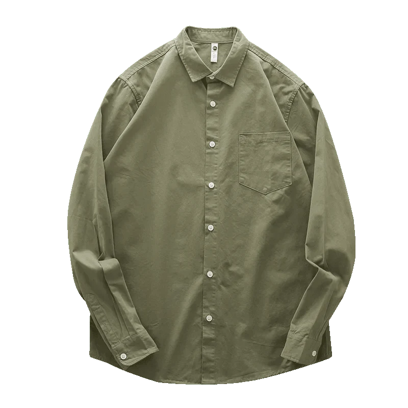 Chemise en coton à col à revers