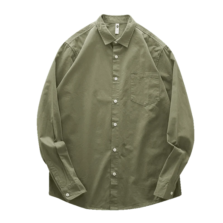 Chemise en coton à col à revers