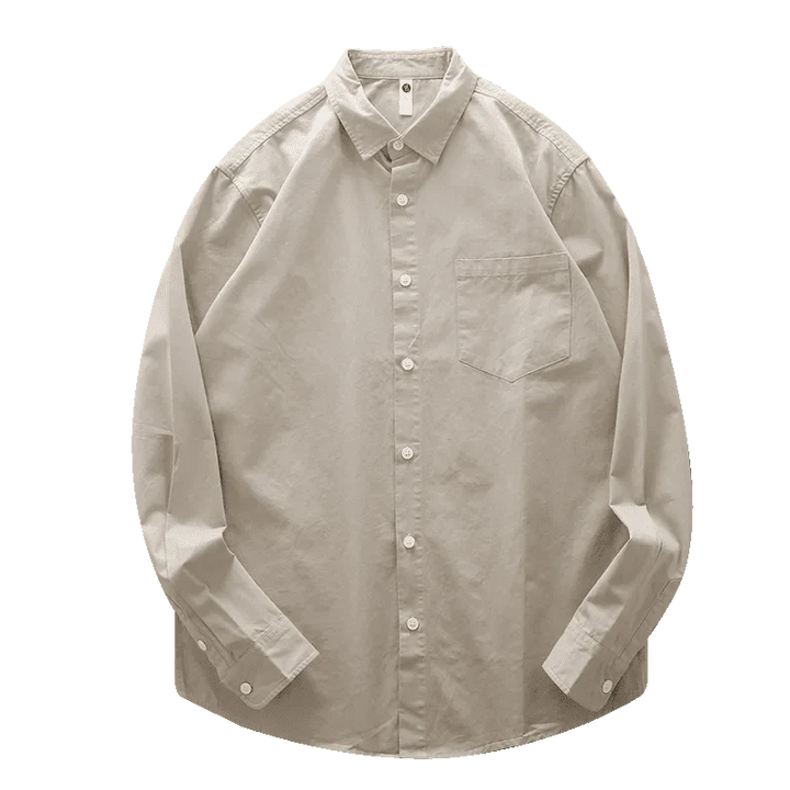Chemise en coton à col à revers