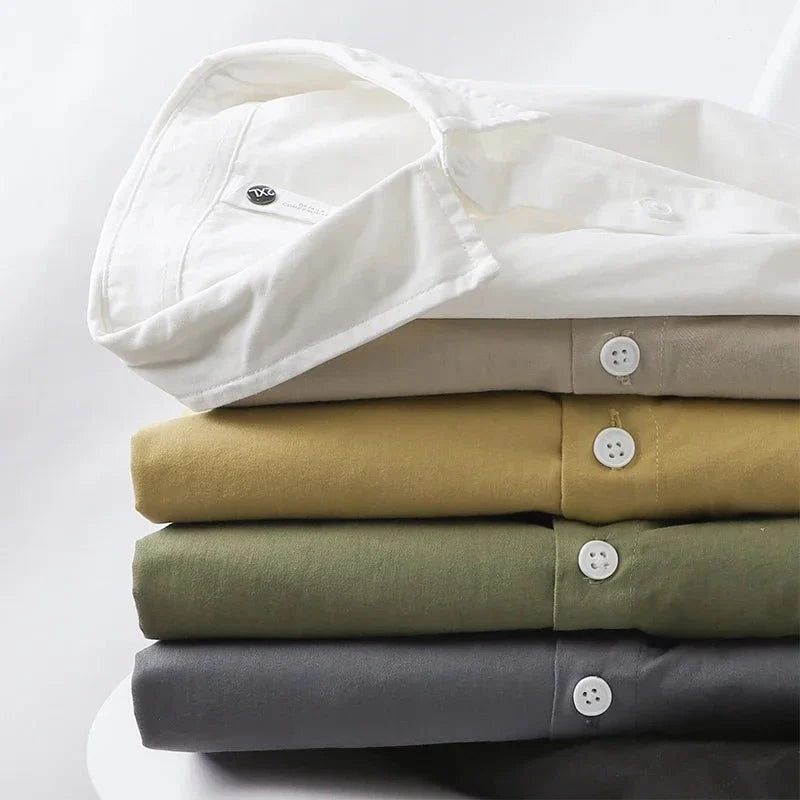 Chemise en coton à col à revers