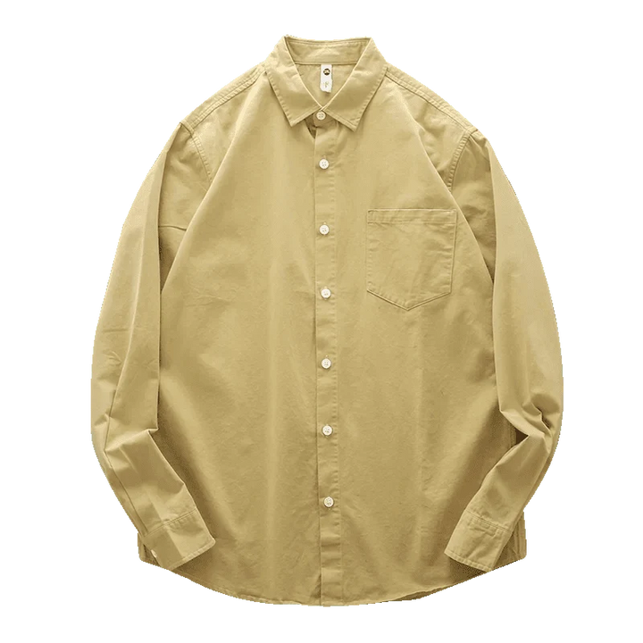 Chemise en coton à col à revers