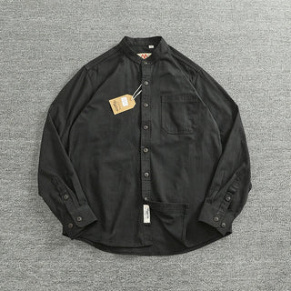 Chemise en coton à col officier