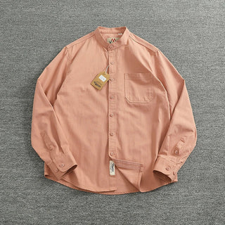 Chemise en coton à col officier