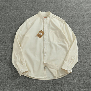 Chemise en coton à col officier
