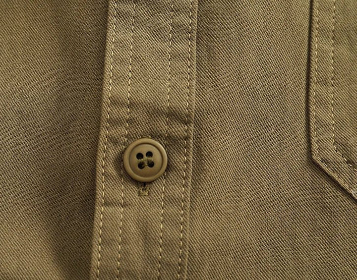 Chemise en coton à col officier