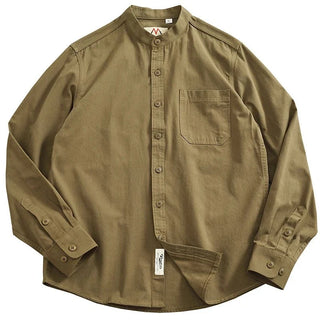 Chemise en coton à col officier