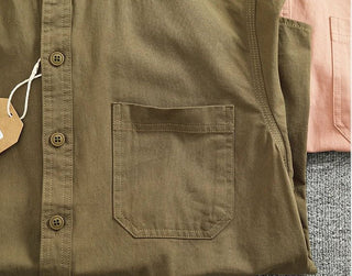 Chemise en coton à col officier