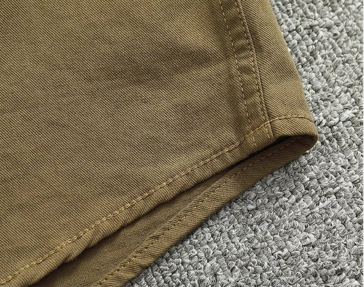 Chemise en coton à col officier