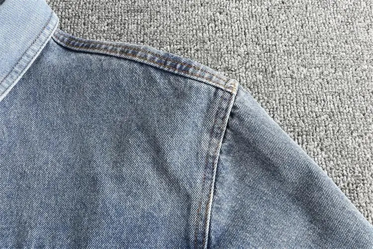 Zwaar denim overhemd met dubbele zakken