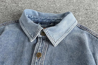 Zwaar denim overhemd met dubbele zakken