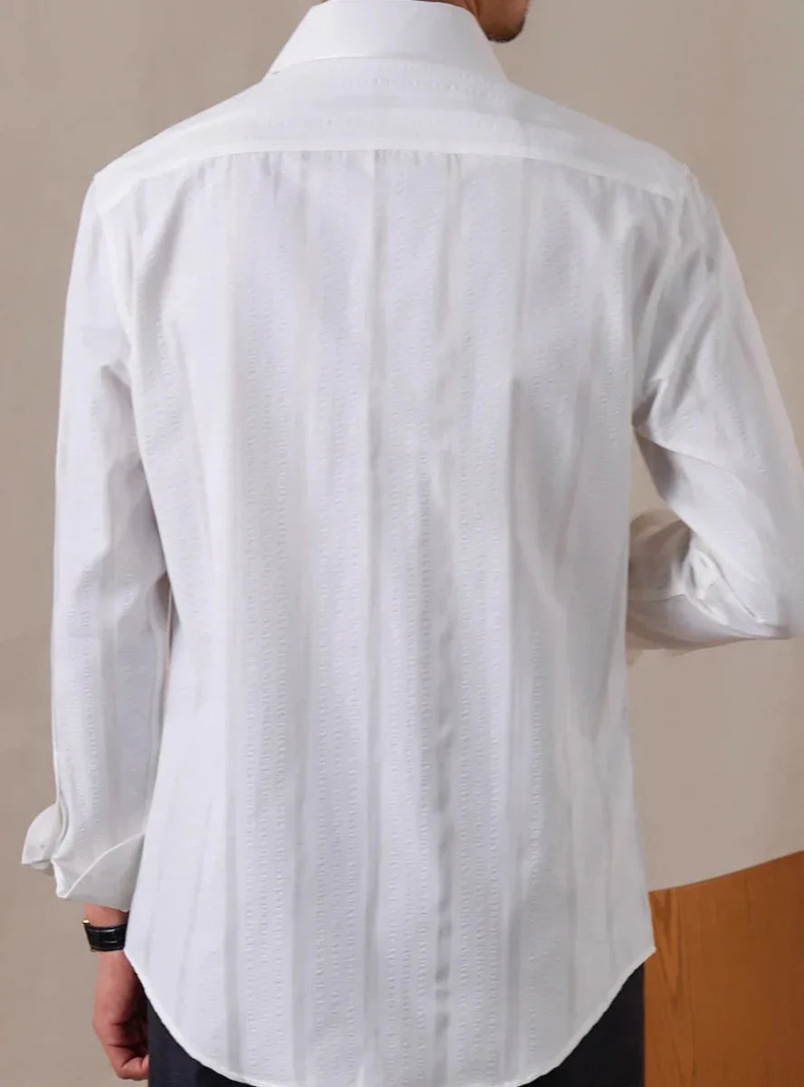 Chemise business slim fit à rayures verticales