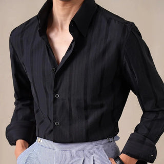 Chemise business slim fit à rayures verticales