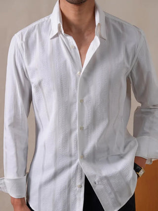 Chemise business slim fit à rayures verticales