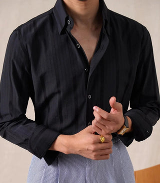 Chemise business slim fit à rayures verticales