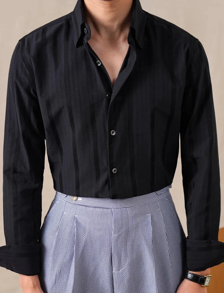 Chemise business slim fit à rayures verticales