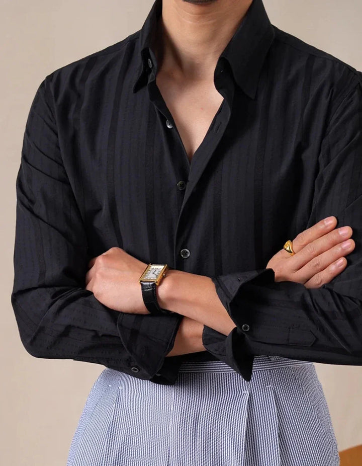 Chemise business slim fit à rayures verticales