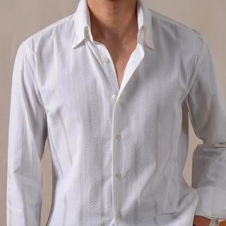Chemise business slim fit à rayures verticales