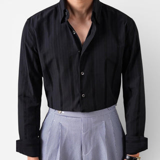 Chemise business slim fit à rayures verticales