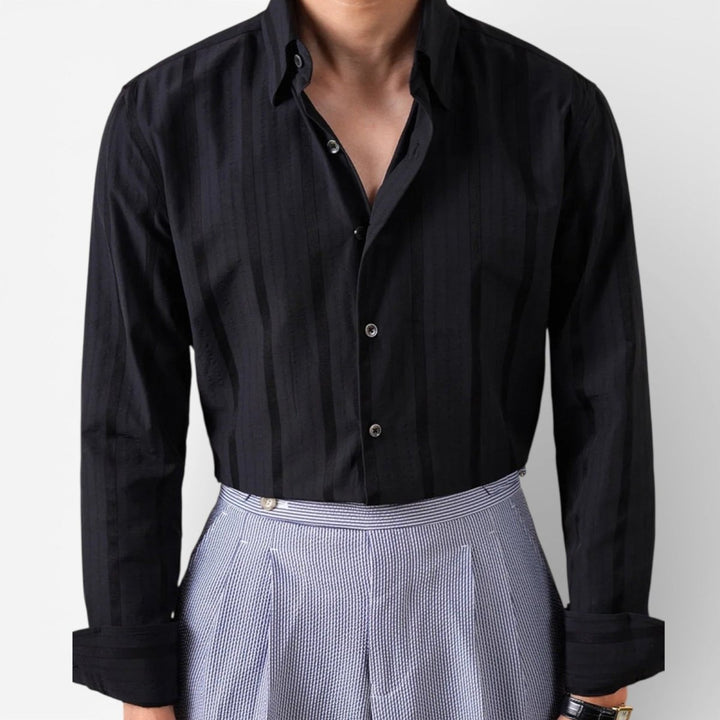 Chemise business slim fit à rayures verticales