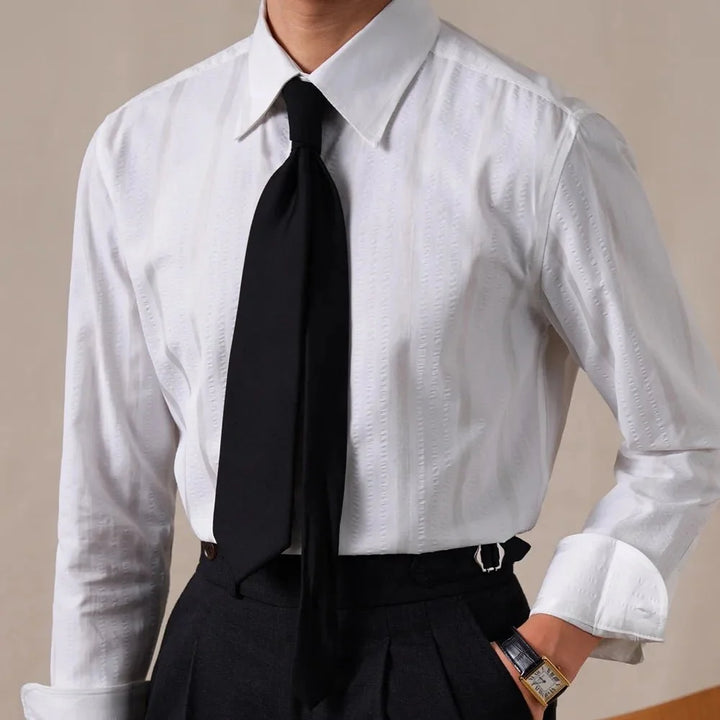 Chemise business slim fit à rayures verticales