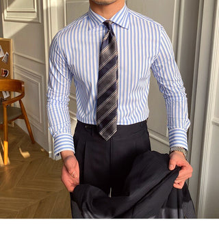 Chemise italienne bleue à rayures