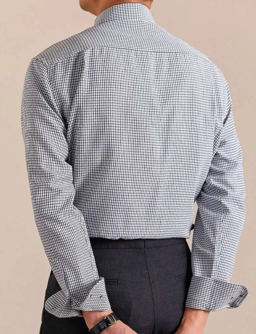Chemise italienne boutonnée à carreaux