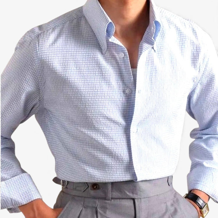 Chemise italienne boutonnée à carreaux