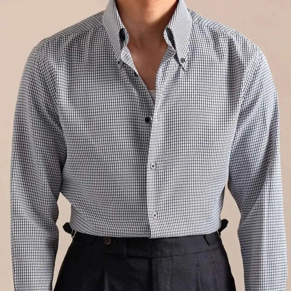 Chemise italienne boutonnée à carreaux