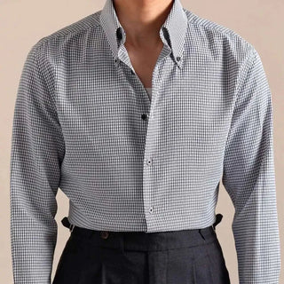 Chemise italienne boutonnée à carreaux