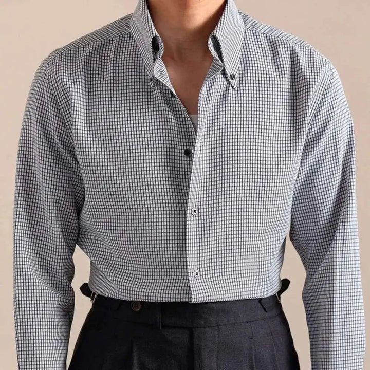 Chemise italienne boutonnée à carreaux
