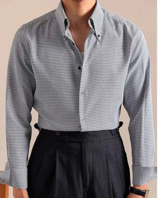 Chemise italienne boutonnée à carreaux