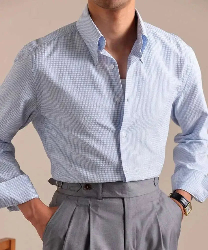 Chemise italienne boutonnée à carreaux