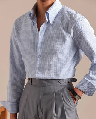 Chemise italienne boutonnée à carreaux