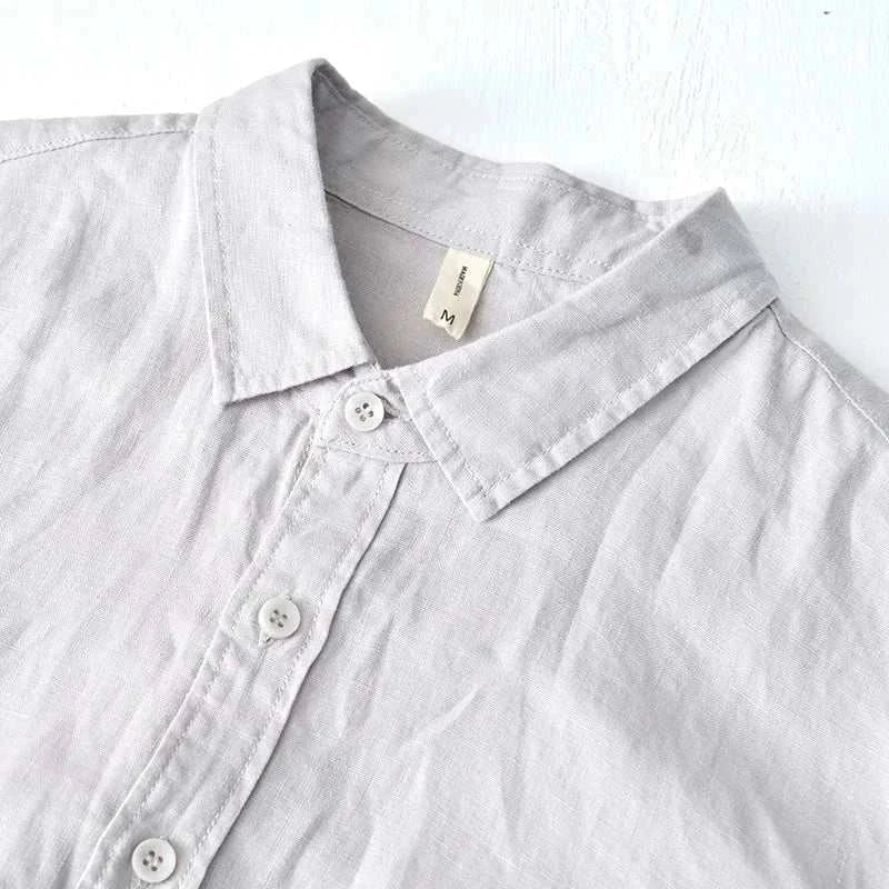 Chemise italienne en pur lin à manches longues