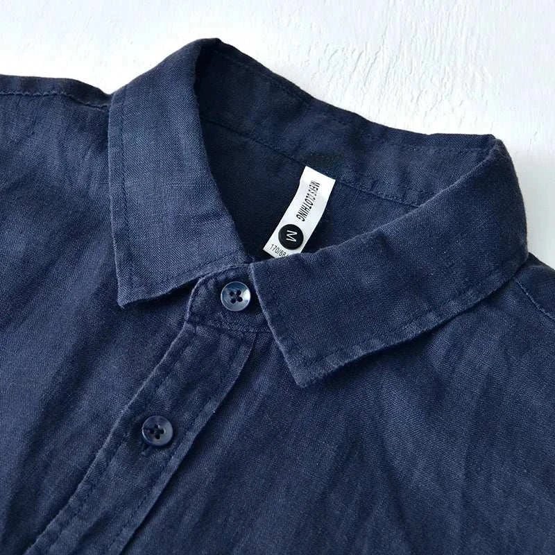 Chemise italienne en pur lin à manches longues