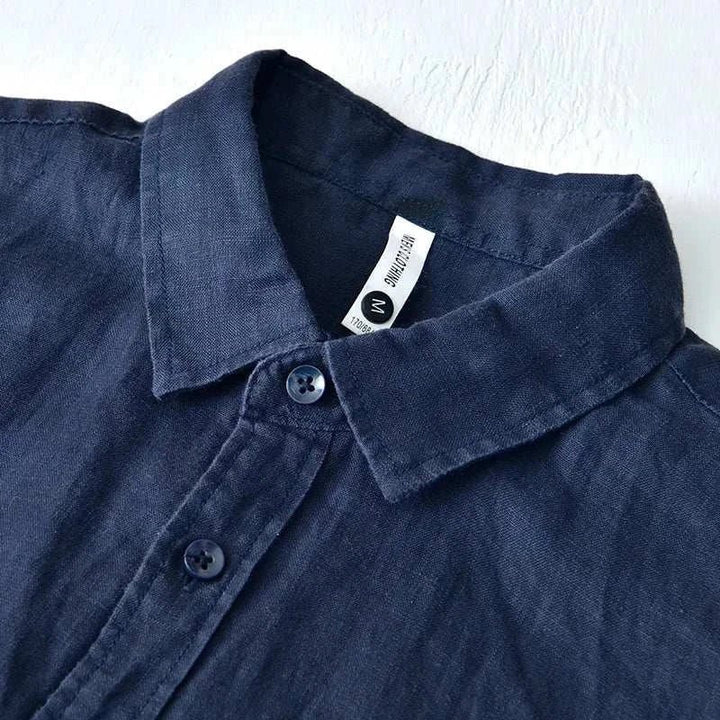 Chemise italienne en pur lin à manches longues