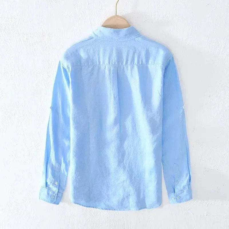 Chemise italienne en pur lin à manches longues