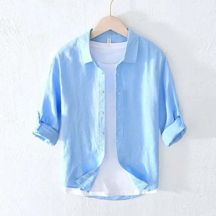 Chemise italienne en pur lin à manches longues